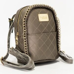 NWT Bebe Mini Quilted Backpack with Chain Trim